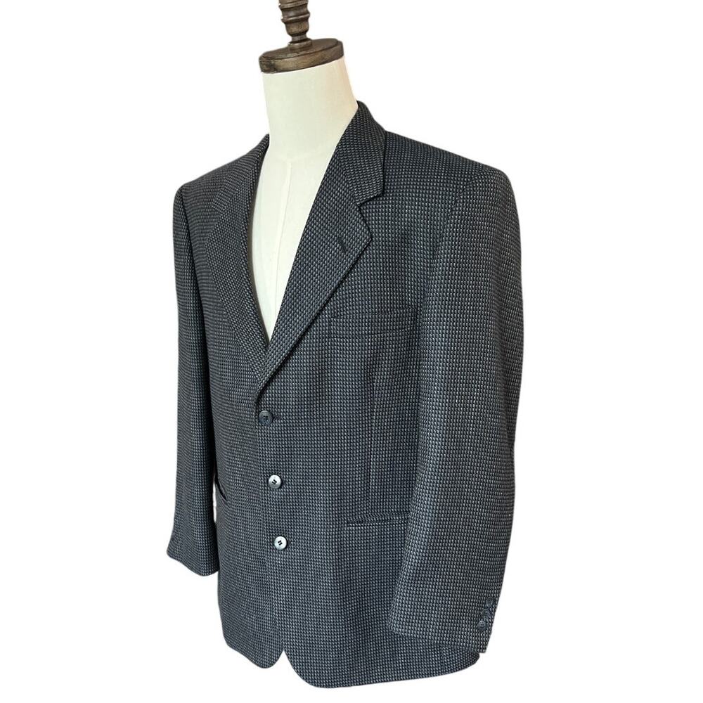 Vintage Bert Pulitzer HOUNDSTOOTH Tweed Wool Blend Sport Coat Jacket Men's 42